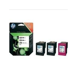 Zestaw trzech tuszy HP 300 | 2 x Black, 1 x Color